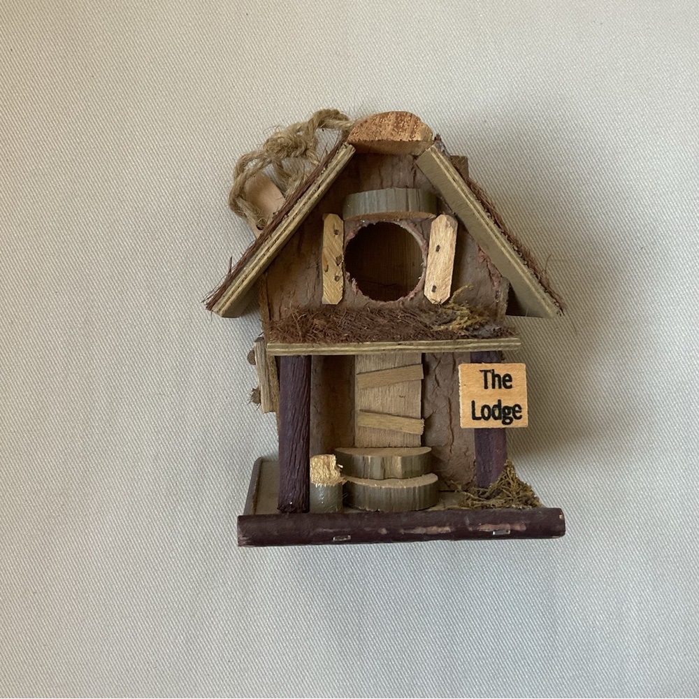 Artisan Rustic Lodge Wood Birdhouse Decor